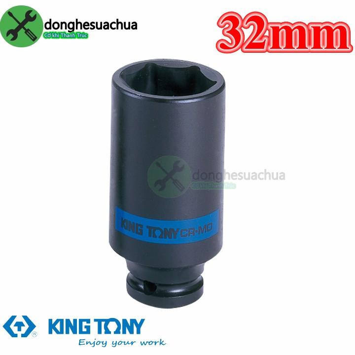 Tuýp 32mm đen dài 80mm Kingtony 443532M loại 1/2 6 cạnh