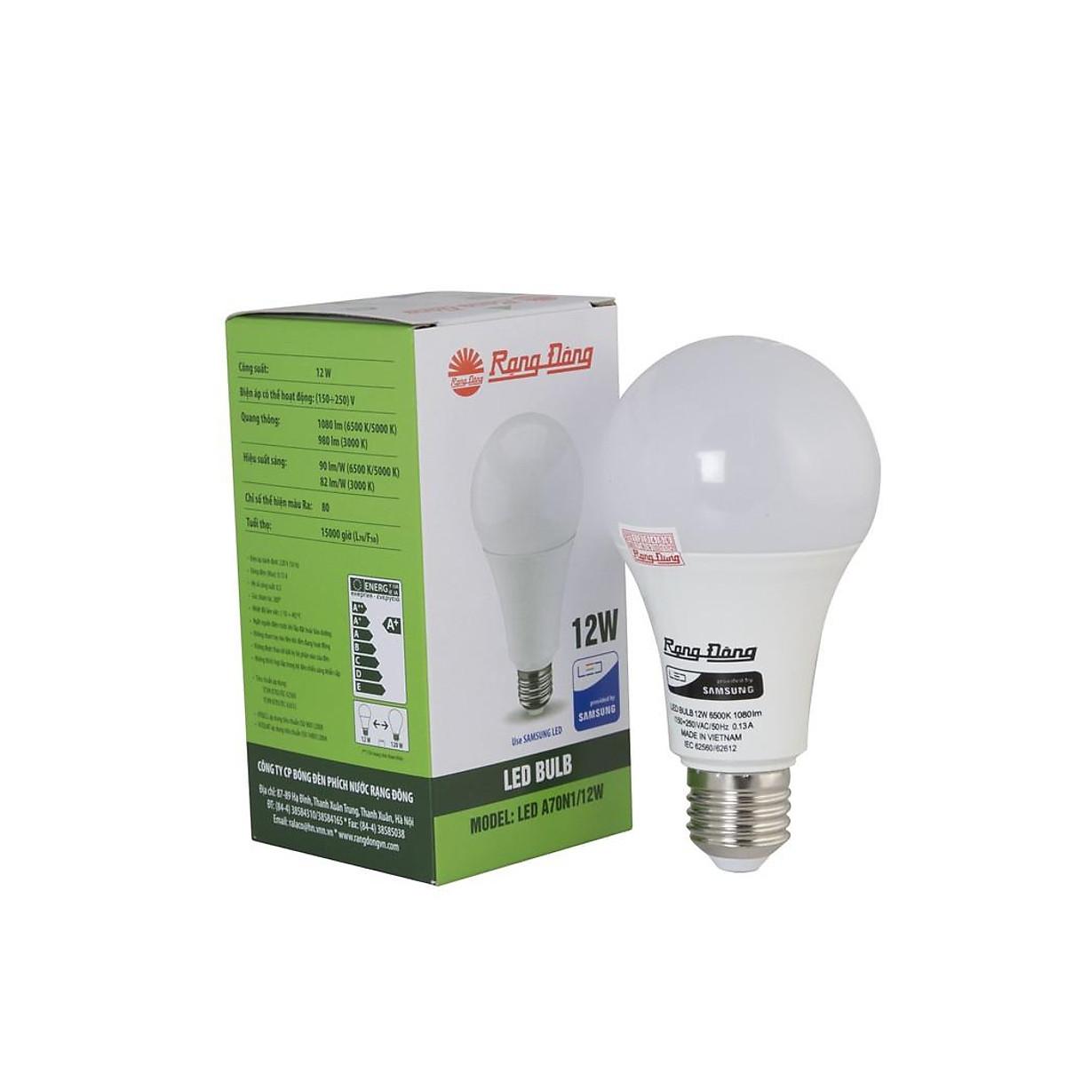 Bóng đèn LED BULB Tròn Rạng Đông công suất 12W 15W - 15W