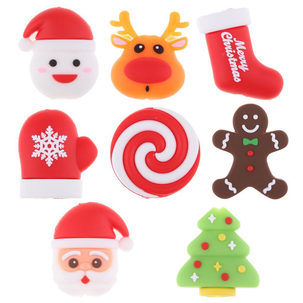 Christmas Data Line USB Charging Cable Earphone Cord Saver Protector Protection Cover for iPhone iPad Mobile Phone Tablet Cable