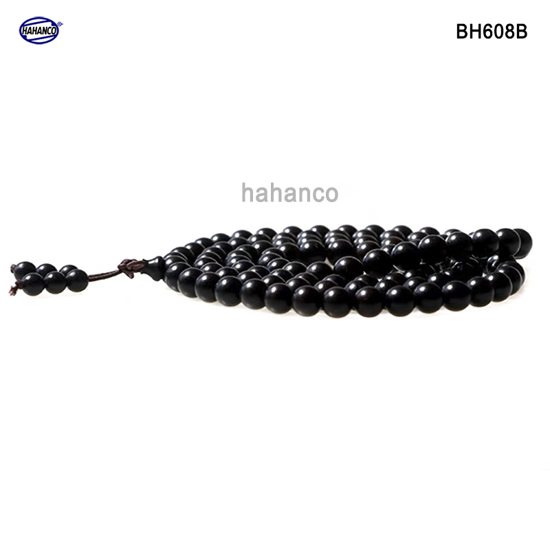 Chuỗi vòng đeo tay/đeo cổ sừng Trâu 108 hạt/8mm màu đen bóng phong thủy - Tĩnh Tâm - An Yên