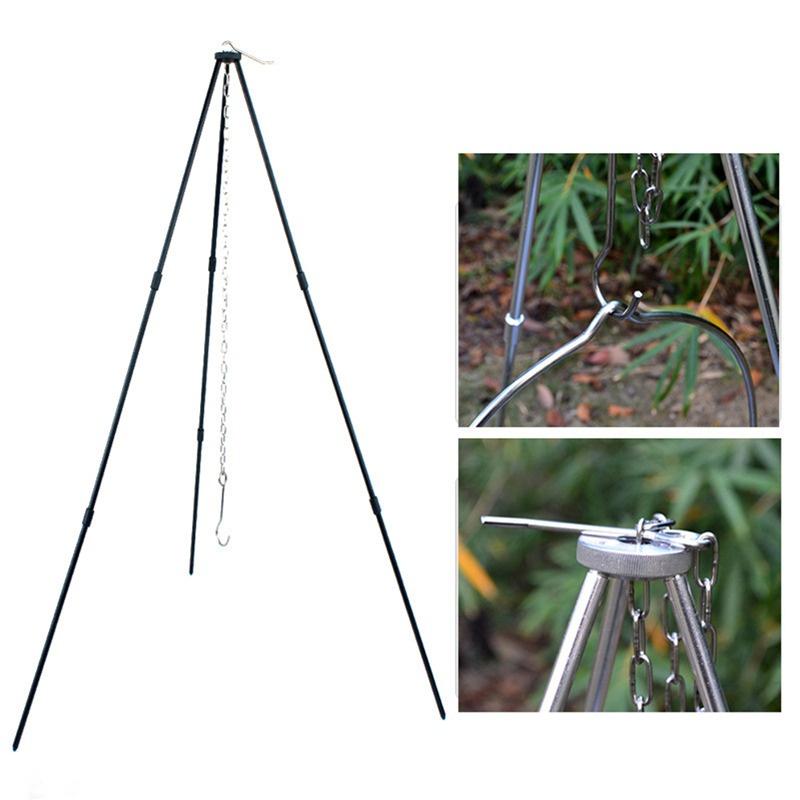 3-section Outdoor Campfire Tripod Camping Supplies Portable Hanging Pot Picnic