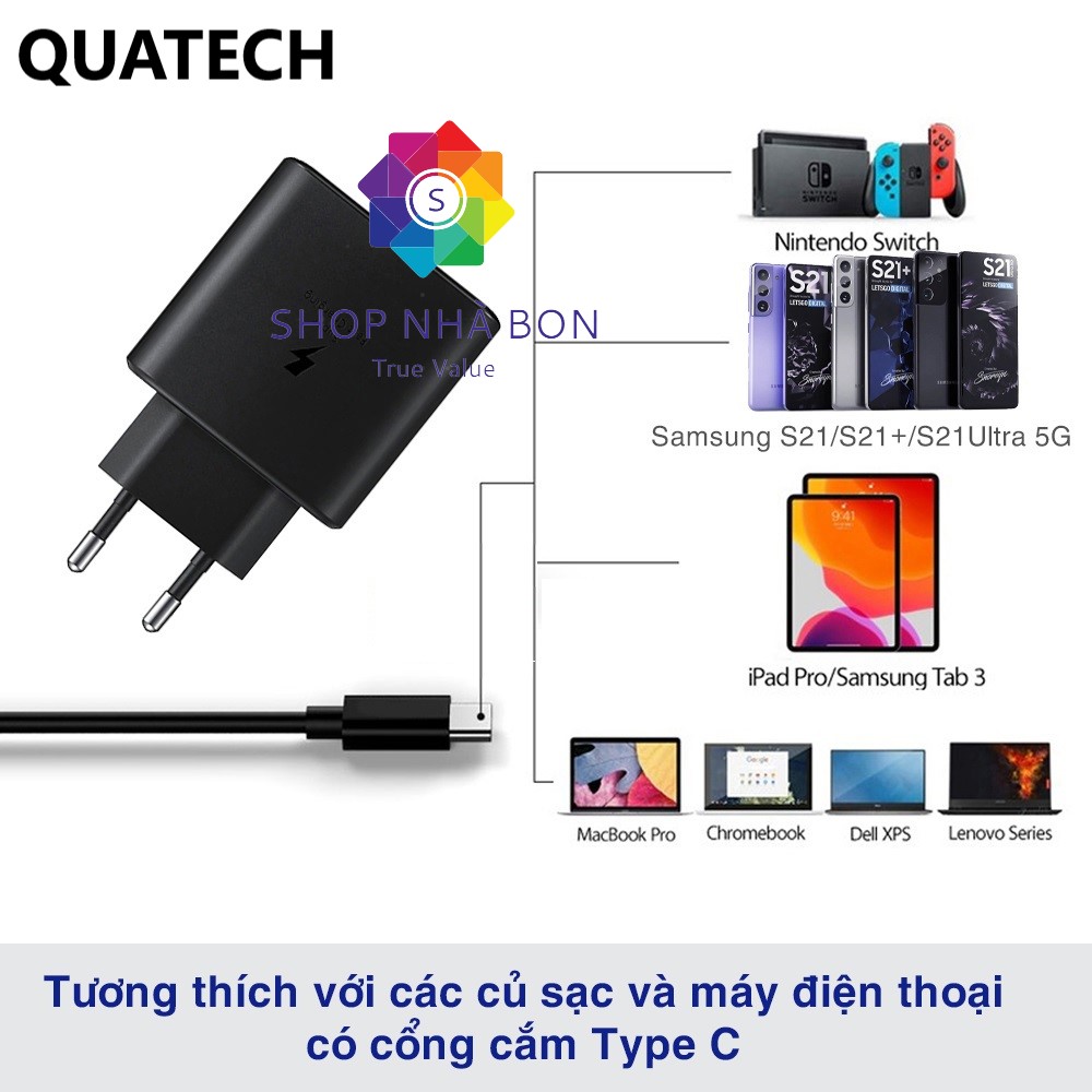 Cáp sạc nhanh 2 đầu Type C 5A  dùng cho bộ sạc 45W/65W Samsung- Hàng nhập khẩu