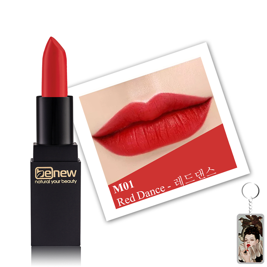 Son lì lâu trôi Benew Delux Matte Hàn Quốc 3.5g # M01 Real Dance tặng kèm móc khóa