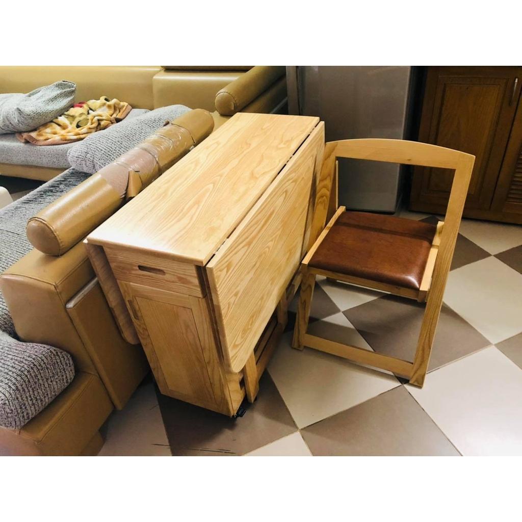 Bàn Ăn Thông Minh Gấp Gọn Gỗ Sồi Tự Nhiên