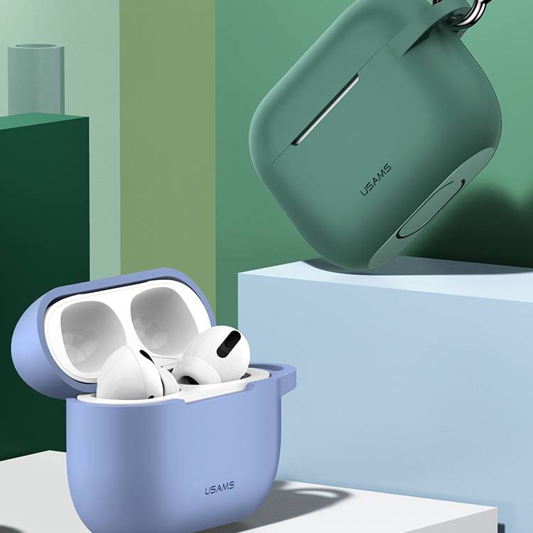 Bao case chống sốc silicon cho tai nghe Apple Airpods Pro hiệu Usams BH568 ( siêu mỏng 2mm, chống vân tay, chống bám bẩn, chống va đập, vật liệu cao cấp) - Hàng nhập khẩu