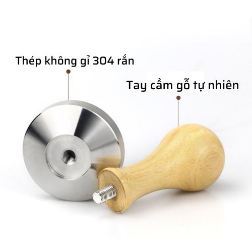 Tamper 58mm Tay nén cà phê thích hợp pha cho Espresso có nhiều loại đường kính khác nhau 51-53-58mm