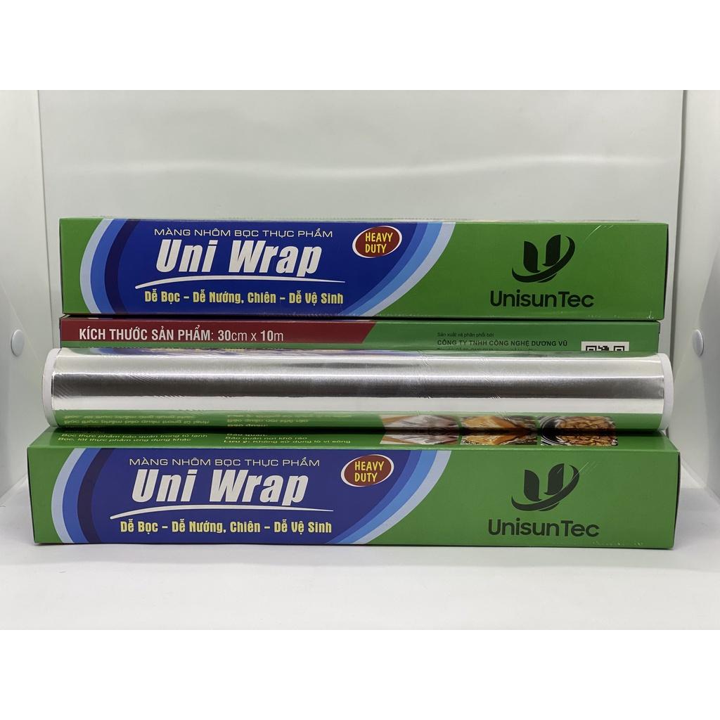 Cuộn giấy bạc màng nhôm bọc nướng thực phẩm 30cm x 10 mét hai mặt bóng dai hơn chống dính tốt hơn