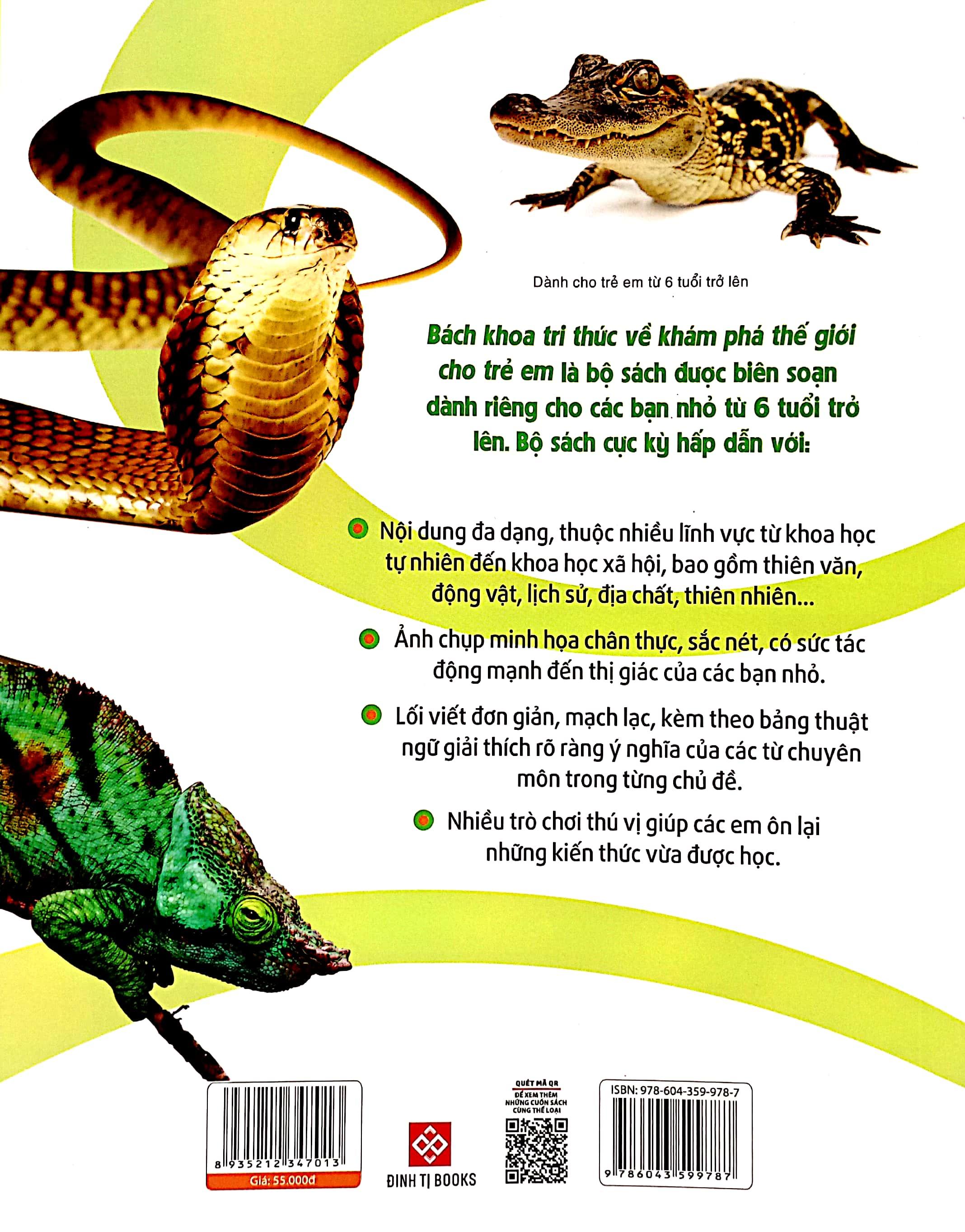 Sách Bách Khoa Tri Thức Về Khám Phá Thế Giới Cho Trẻ Em - Reptiles - Bò Sát