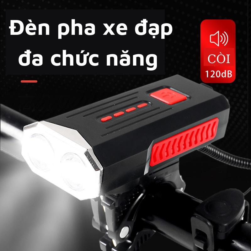 Hình ảnh Đèn Led Xe Đạp Siêu Sáng Kết Hợp Còi To Sạc USB Chống Nước LY22