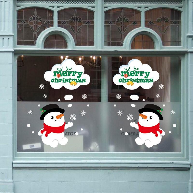 Decal trang trí Noel - 2 người tuyết Nhí đáng yêu