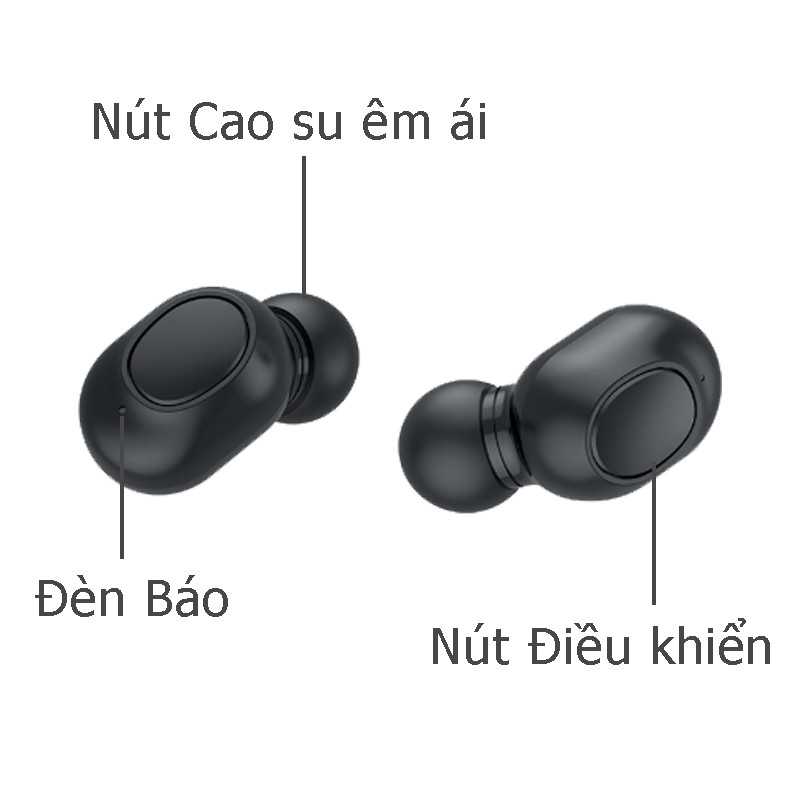 Tai Nghe Bluetooth True Wireless PKCB 5.0 Cảm Ứng Vân Tay, Nâng Cấp Dock Sạc có Led Báo Pin  - Hàng Chính hãng