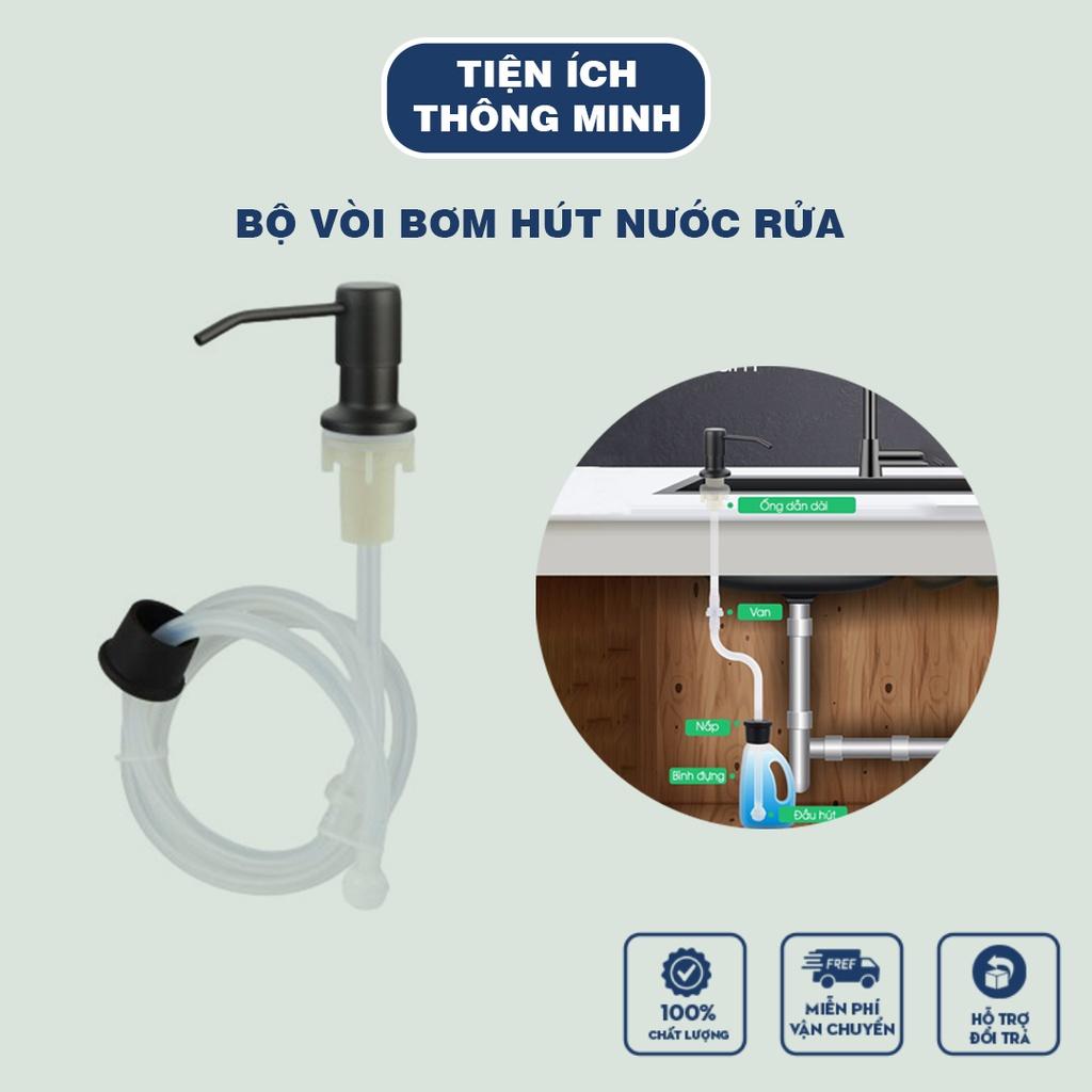 Bộ Vòi Bơm Hút Nước Rửa Chén Gắn Bồn Rửa Tự Bơm Hút Dầu Rửa Bát Với Ống Dẫn Silicon Dài 1,2m