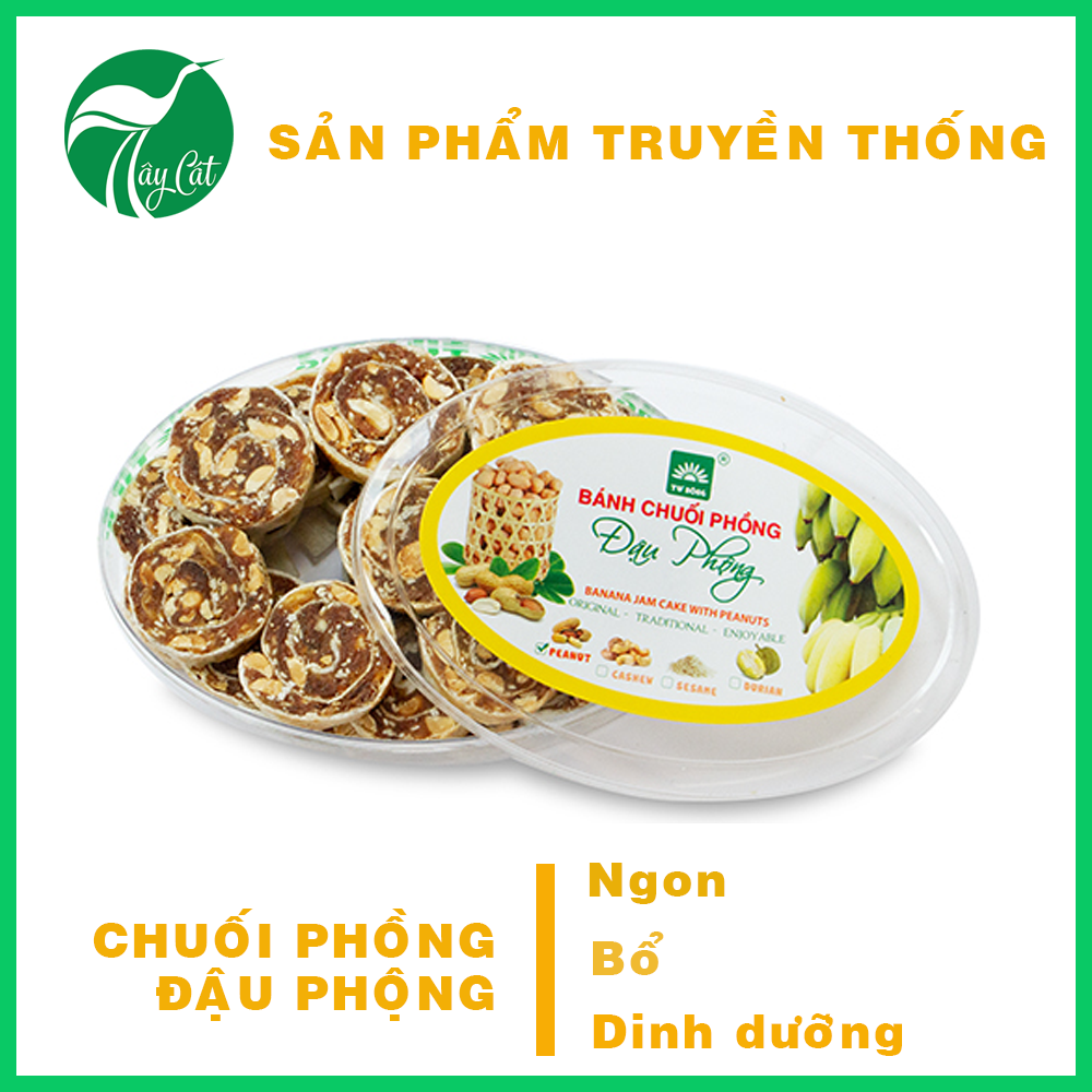Bánh chuối phồng đậu phộng TƯ BÔNG