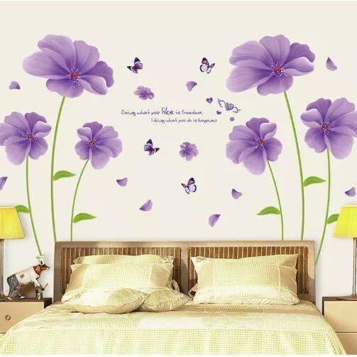 Decal dán tường Hoa tím to SIÊU RẺ