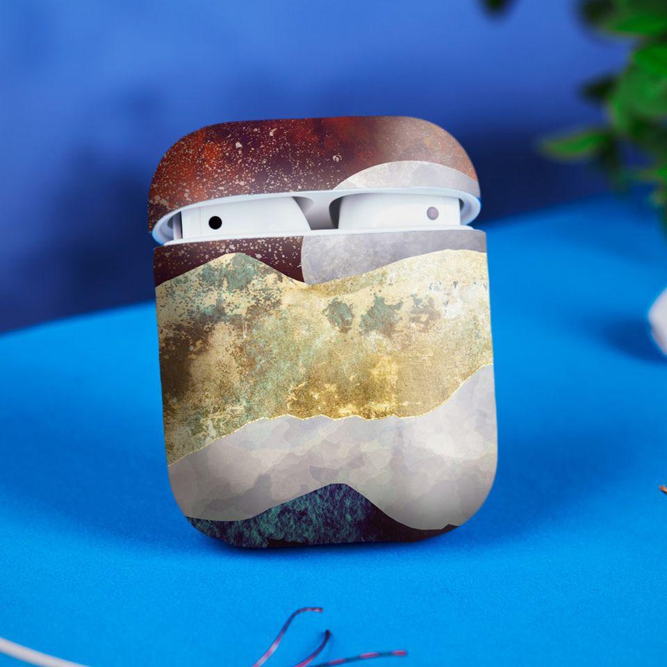 Miếng dán skin cho AirPods in hình giả sơn mài - GSM010