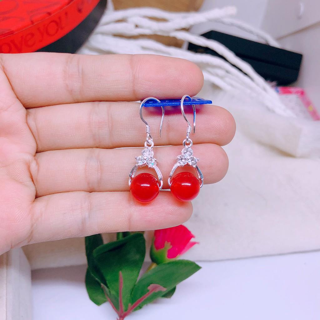 BÔNG TAI PHONG THỦY LOẠI MÓC CÂU 3 ĐÁ -