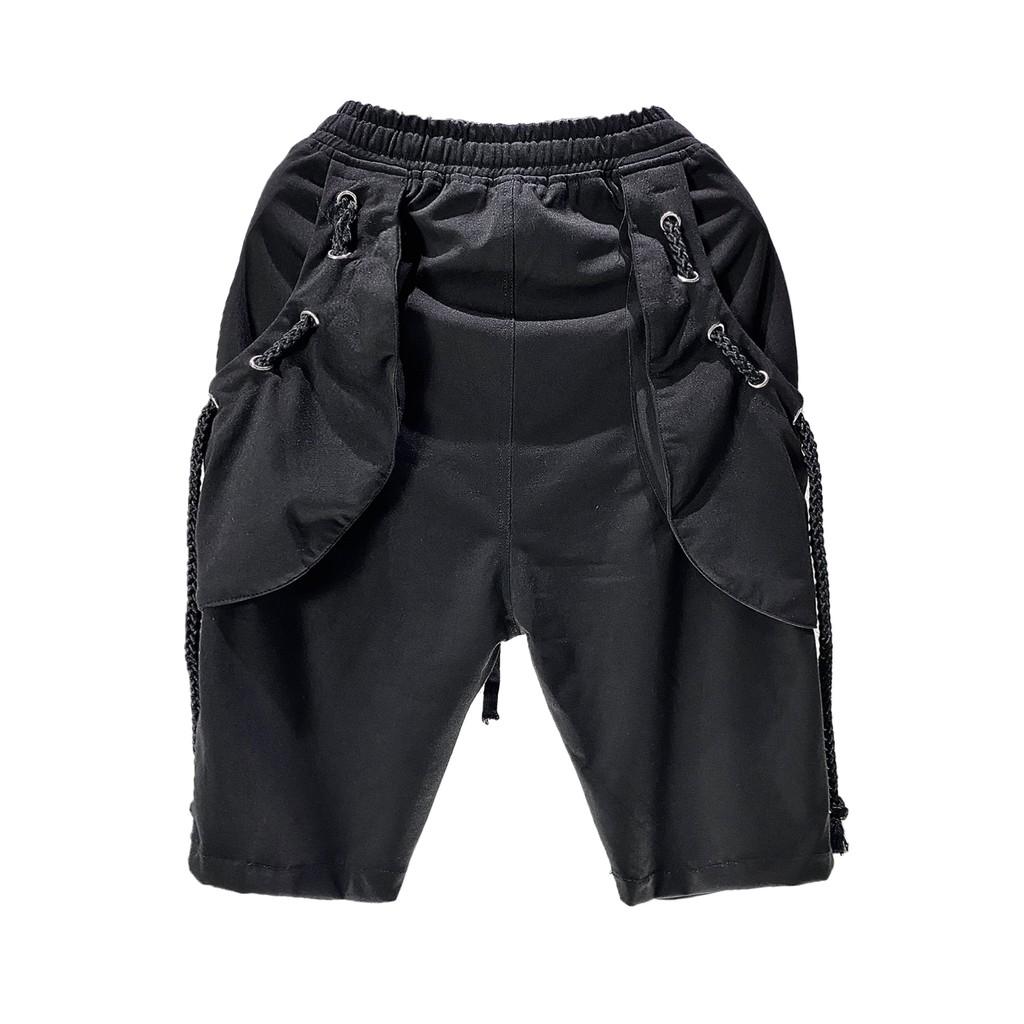 Quần Short Nam 12.DESTINY Túi Bầu Dục Chạy Dây Thừng Viền Túi Chất Liệu Mì Hàn Nhập Khẩu Màu Đen