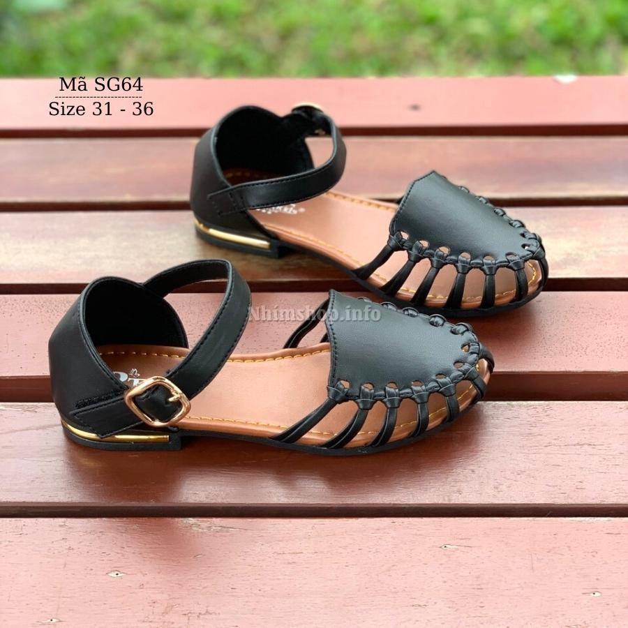 Giày sandal bé gái BibiKids búp bê công chúa dép quai hậu rọ bít mũi cho trẻ em nữ 6 - 12 tuổi đi học êm thời trang SG64