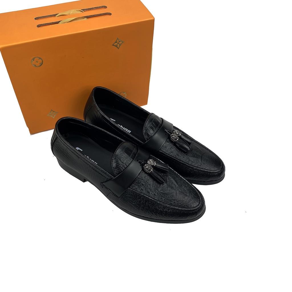 Giày Penny Loafer Nam Chuông thời trang Dập vân đầy cá tính