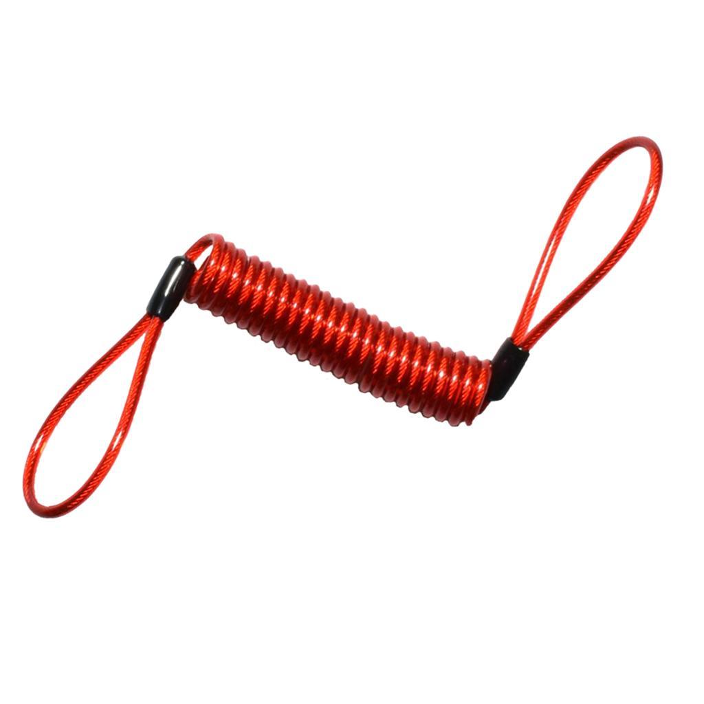 2X Disc Lock Spring Reminder Cable Motorcycle Red