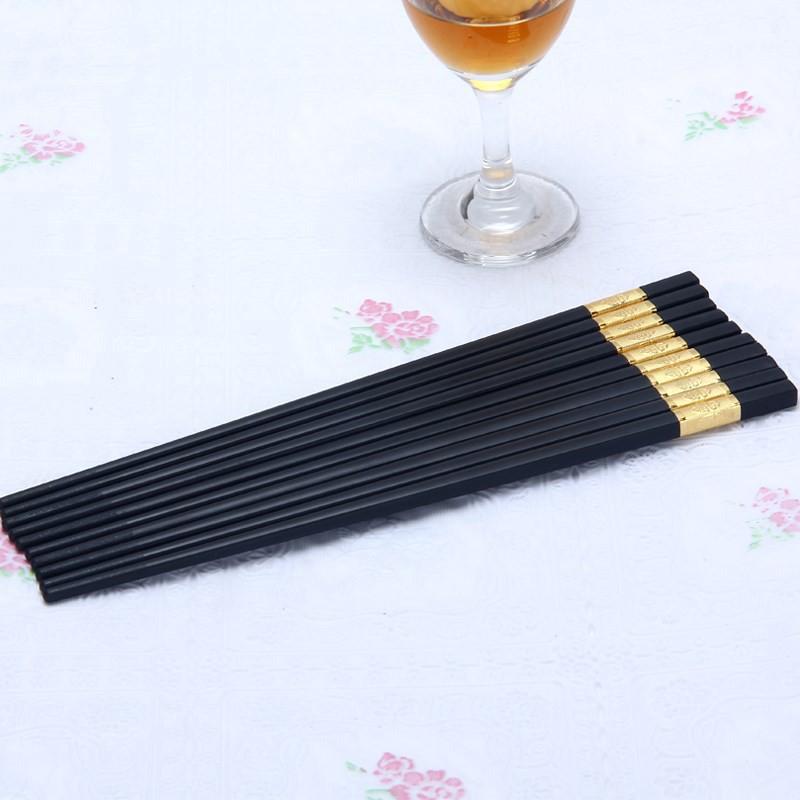 SET 10 Đôi Đũa Khảm Vàng Kiểu Nhật Cao Cấp Dài 27 Cm