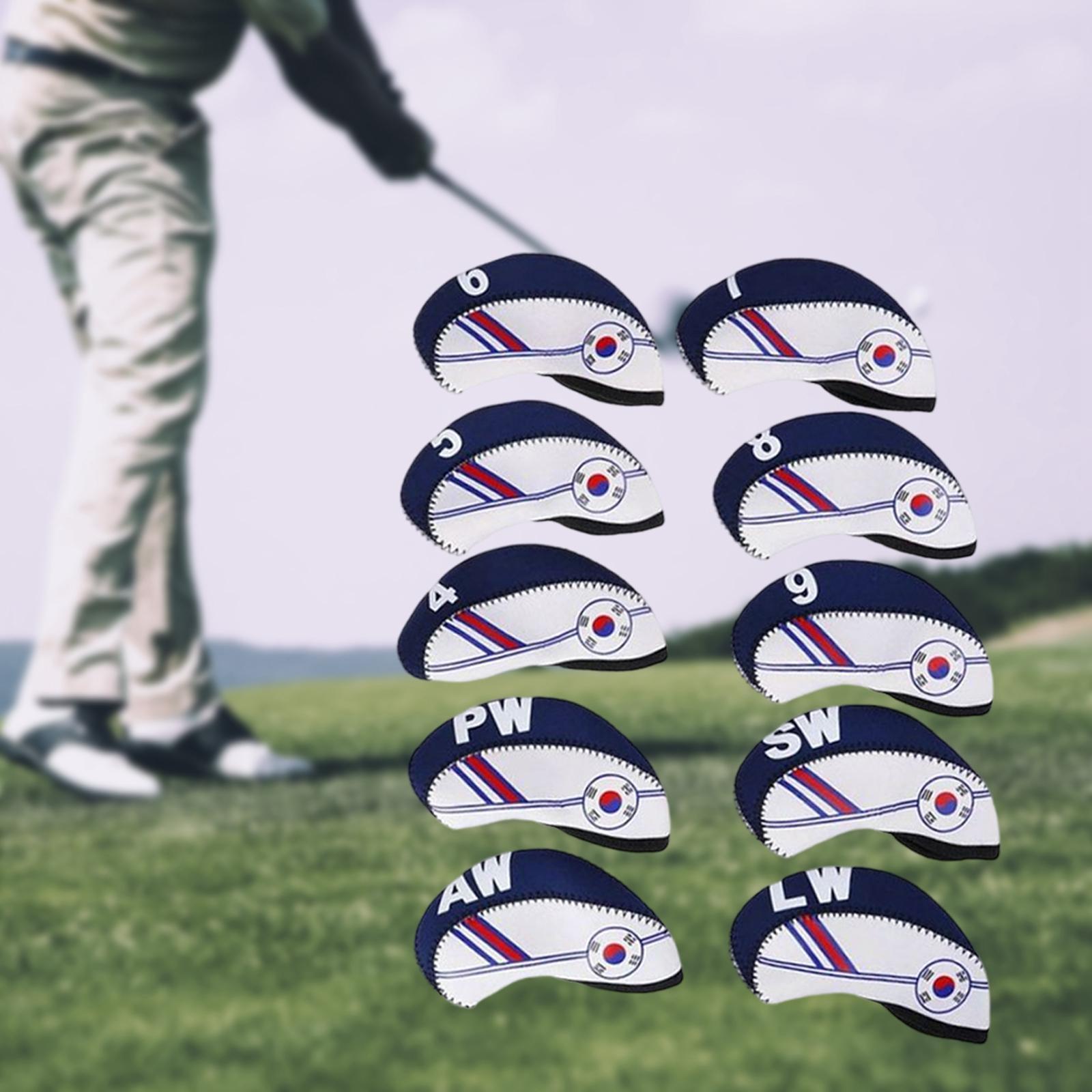 10Pcs Universal Golf Club Head Cover Golf Iron Covers for Most Irons Club Men Golfers