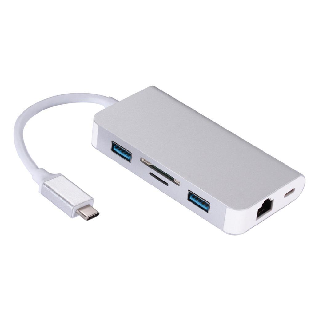 Type C to RJ45 Gigabit Ethernet Adapter USB-C PD TF Converter Hub