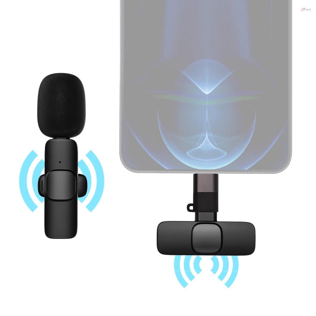 Hệ thống thu âm micro không dây mini dạng kẹp cổng Type-C cho điện thoại Android iOS