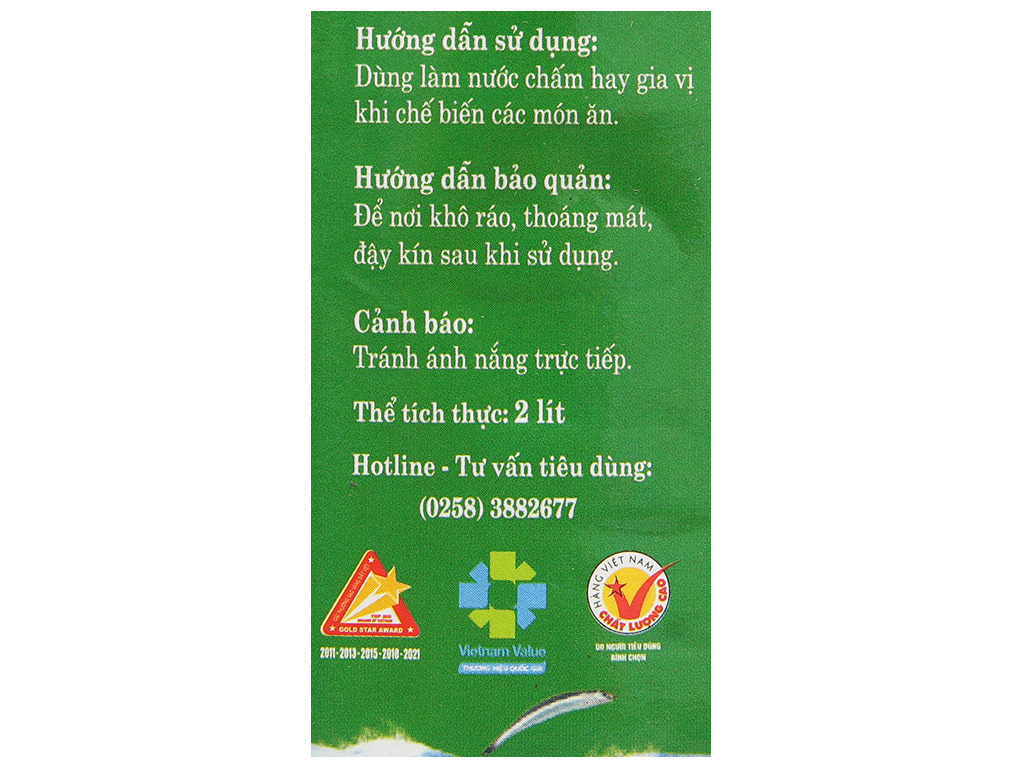 Chai 2 Lít, Nước mắm Cá Cơm 15 độ đạm- 584 Nha Trang - Nước mắm Truyền Thống, Date luôn mới.