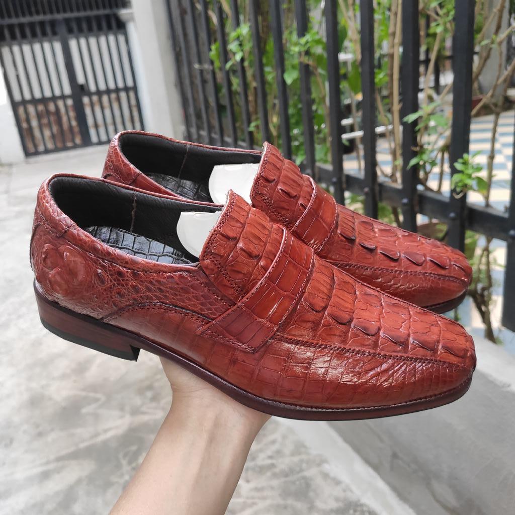 Giày tây không buộc dây Vây Đuôi Cá Sấu Lớn