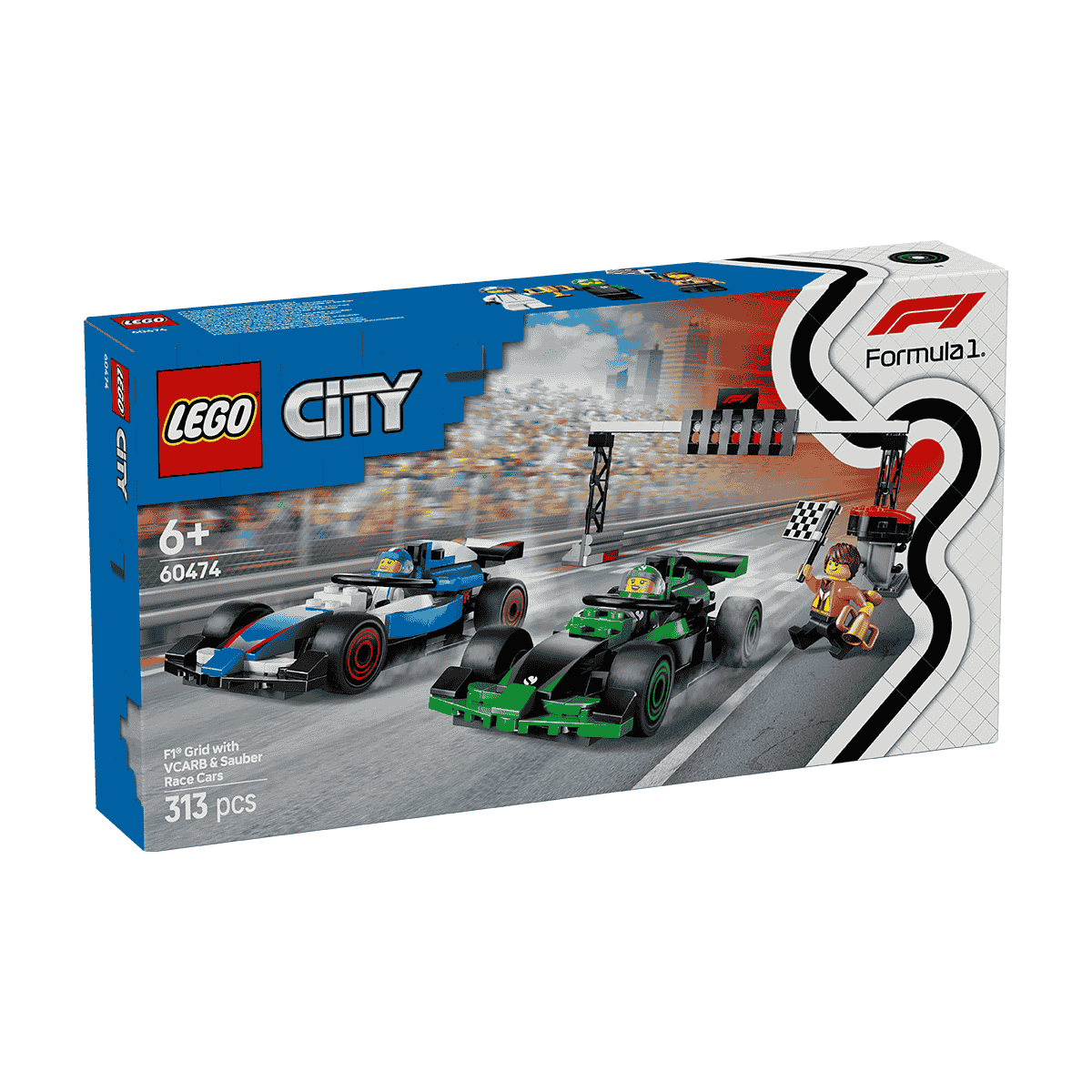 LEGO CITY 60474 Đồ Chơi Lắp Ráp Đường Đua F1- Xe Vcarb Và Sauber (313 chi tiết)