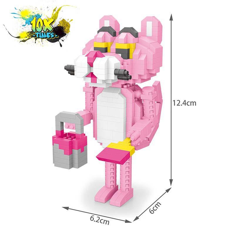 Đồ chơi Lego 3D báo hồng dễ thương có khớp tay mô hình lắp ráp pink panther quà tặng sinh nhật, quà tặng bạn trai bạn gái