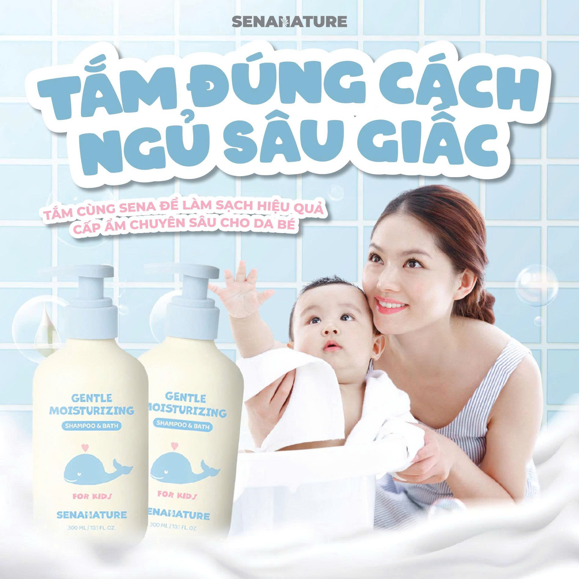 Sữa tắm gội trẻ em SENANATURE GENTLE MOISTURIZING SHAMPOO &amp; BATH 300ml