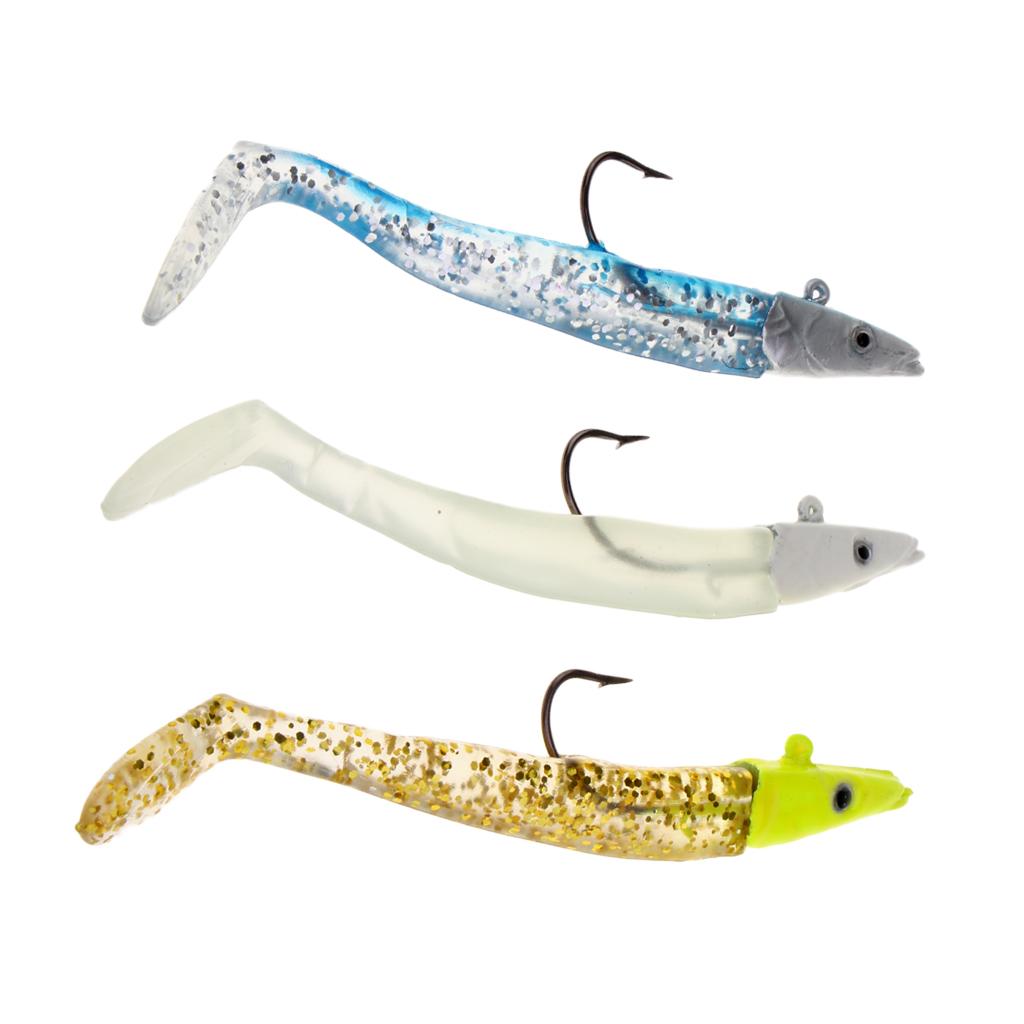 3D Eyes Fishing Lure Bait Soft Sequins Fish Decoy Hook