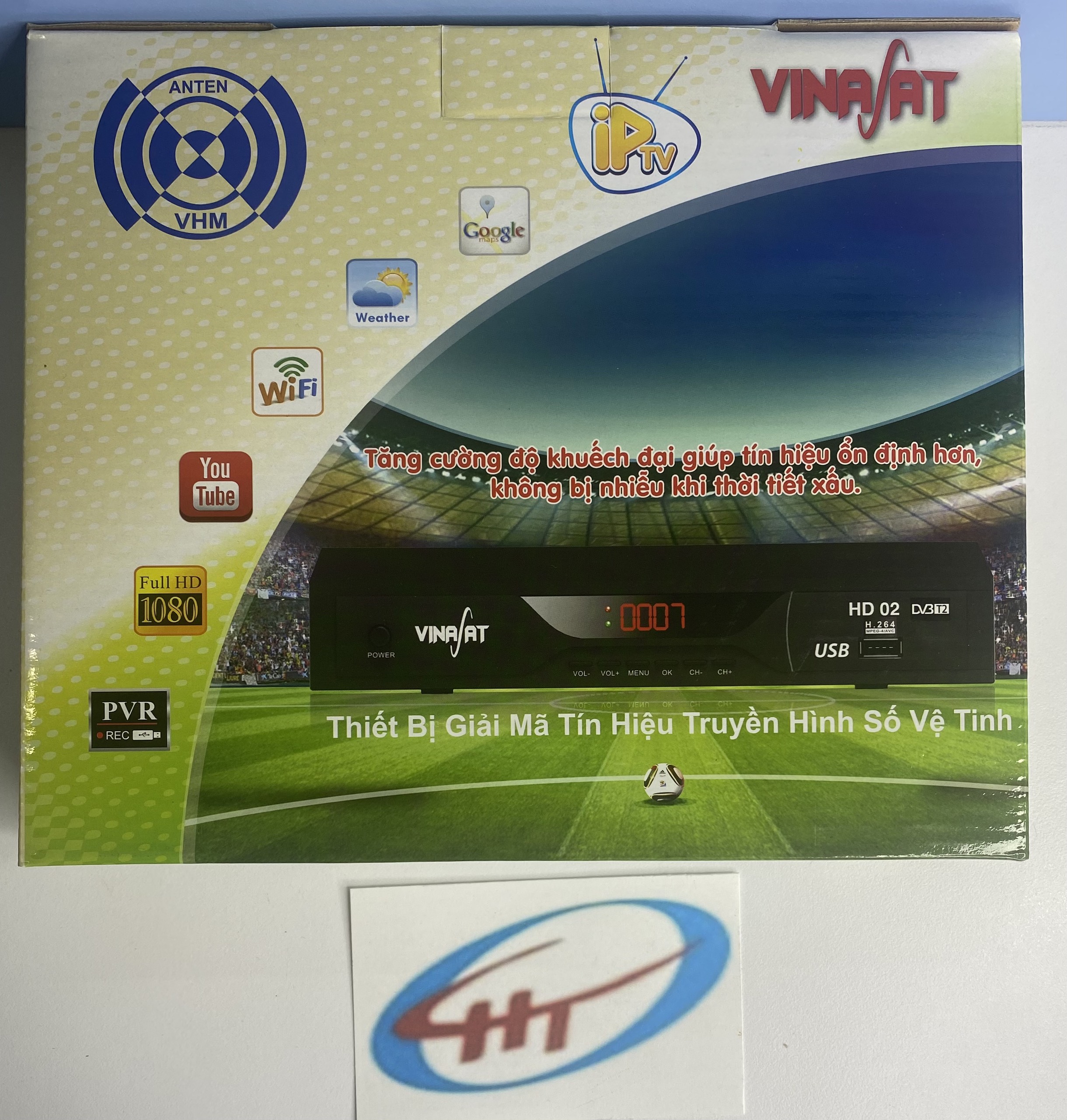 Bộ Đầu Thu Truyền Hình Vệ Tinh Vinasat HD02 mẫu nhỏ 13,5X220mm HÀNG CHÍNH HÃNG
