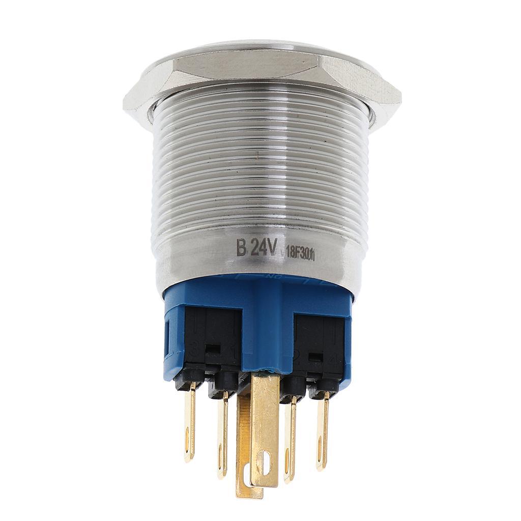 22mm Button Stainless Steel 1no 1nc Pressure Switch with LED Light 24v