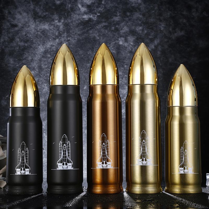 350 Ml 500 Ml Viên Đạn Giữ Nhiệt Cách Điện Chân Không Bình Cho Quân Đội Nam Nước Trà Cà Phê Bình Giữ Nóng Lạnh Tên Lửa quân Sự Cốc Uống Nước