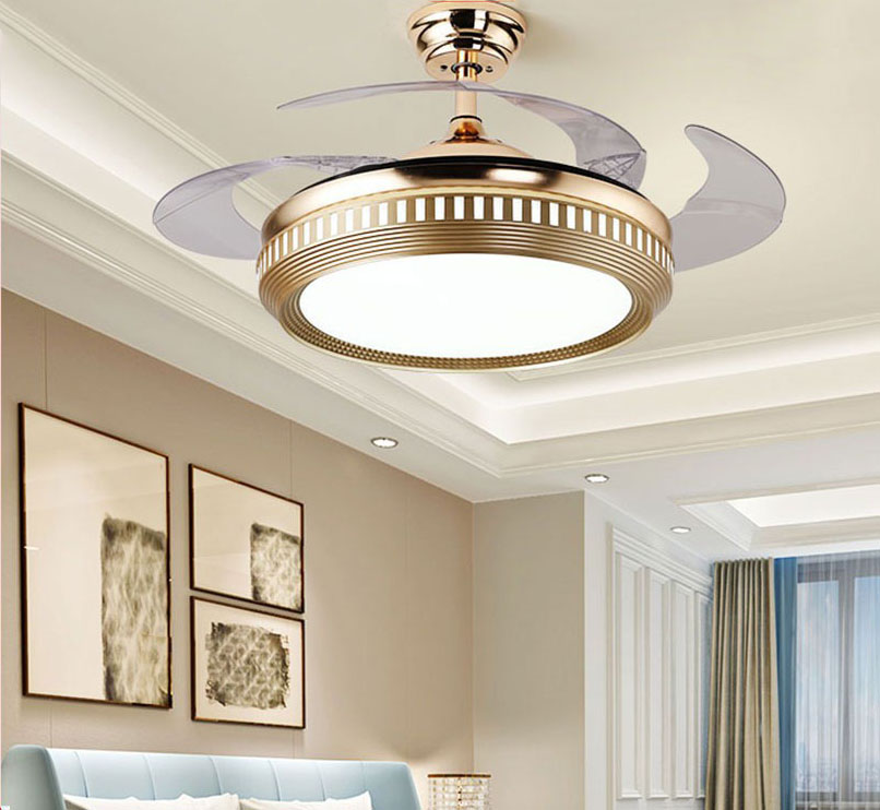 Đèn quạt trần MONSKY COPAS kiểu dáng Bắc Âu hiện đại cánh cụp cánh xòe,quạt đèn cánh xếp, điều khiển từ xa .