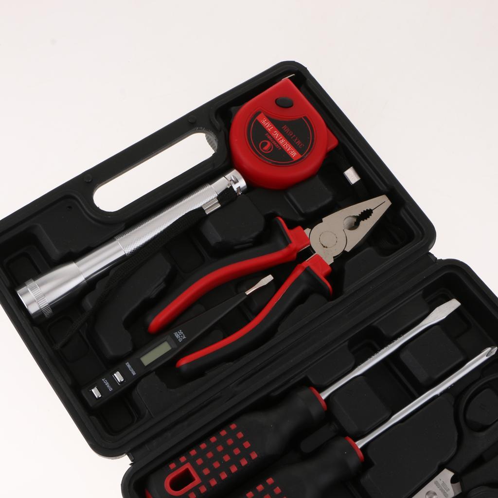 8 Piece Tool Set-General Household Hand Tool Kit, Auto Repair Tool Set, with Plastic Toolbox Storage Case