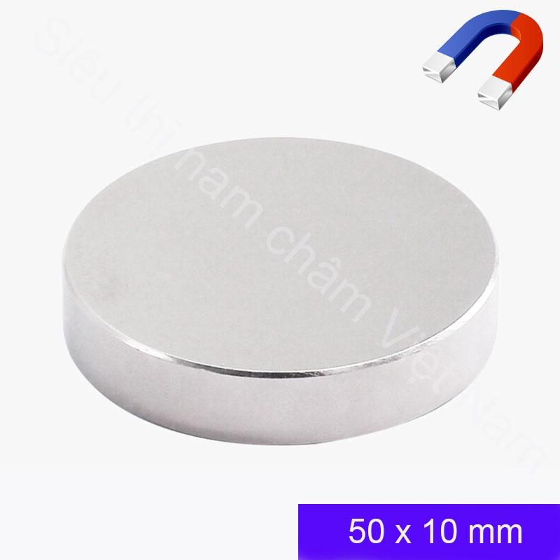 Nam châm tròn 50x10mm đất hiếm siêu hút, siêu từ tính