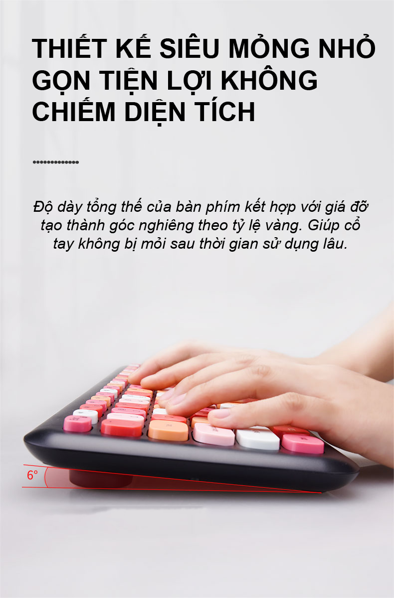 Combo bàn phím chuột không dây MOFII 666 thiết kế hiện đại đa dạng màu sắc kết nối bằng chip USB 2.4GHz - HÀNG CHÍNH HÃNG