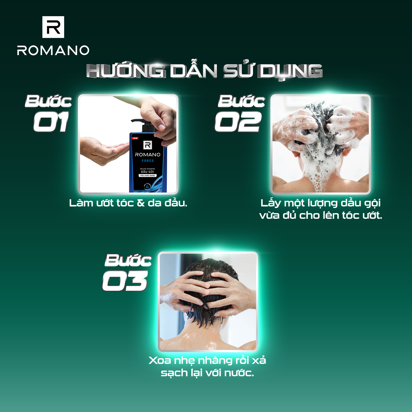 Dầu Gội Cao Cấp Cho Nam Romano Force