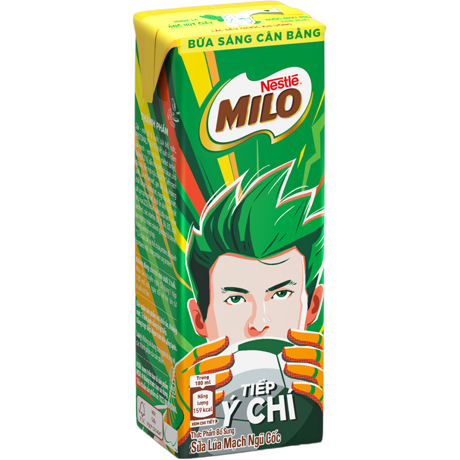 Sữa lúa mạch Nestlé MILO Bữa Sáng Thùng 36 hộp x 180ml (12x3x180ml) - Giao mẫu ngẫu nhiên