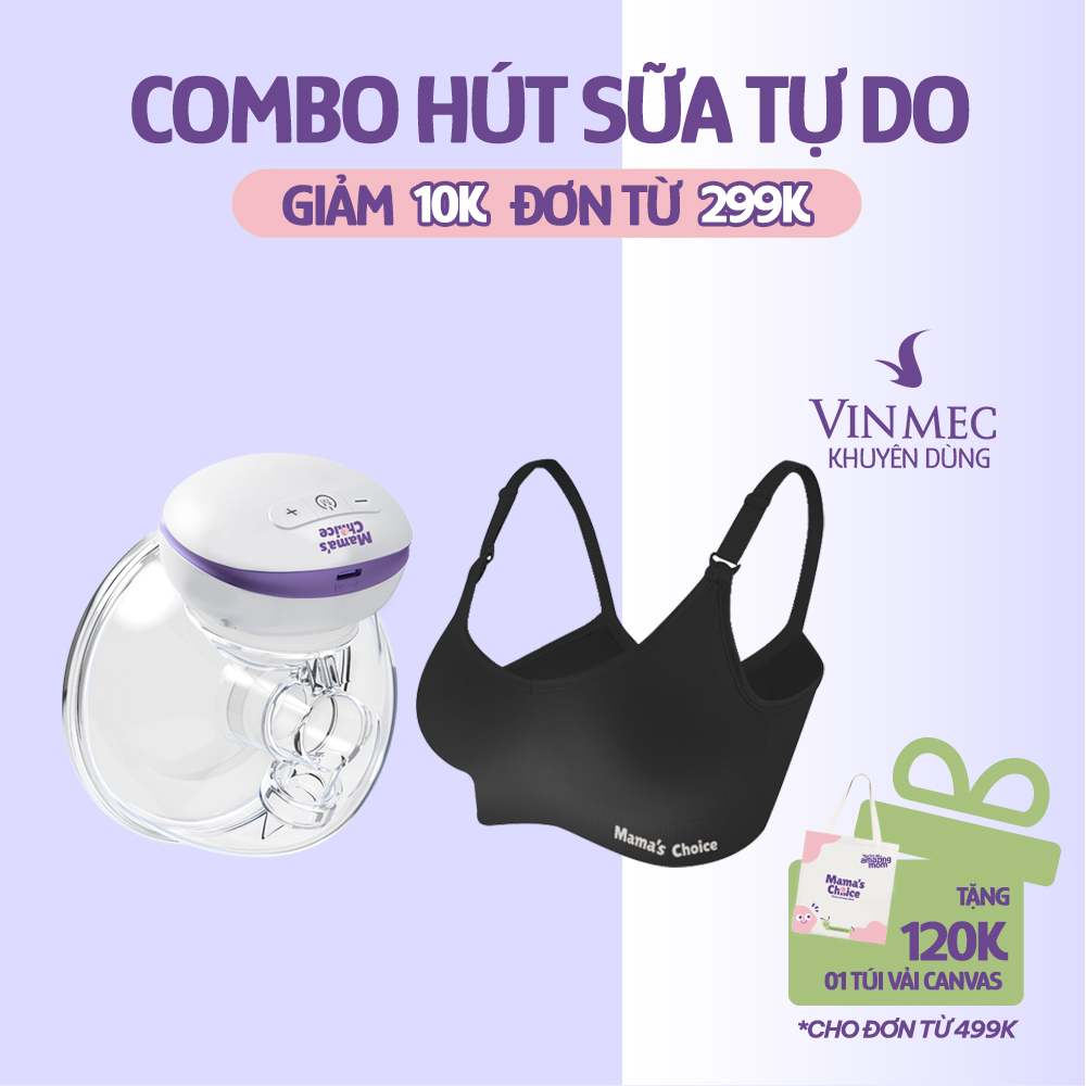 Combo Hút Sữa Tự Do, Máy Hút Sữa Không Dây và Áo Lót Ngực 3in1 Mama's Choice, Nuôi Con Thảnh Thơi Mẹ Tự Tin Dáng Xinh