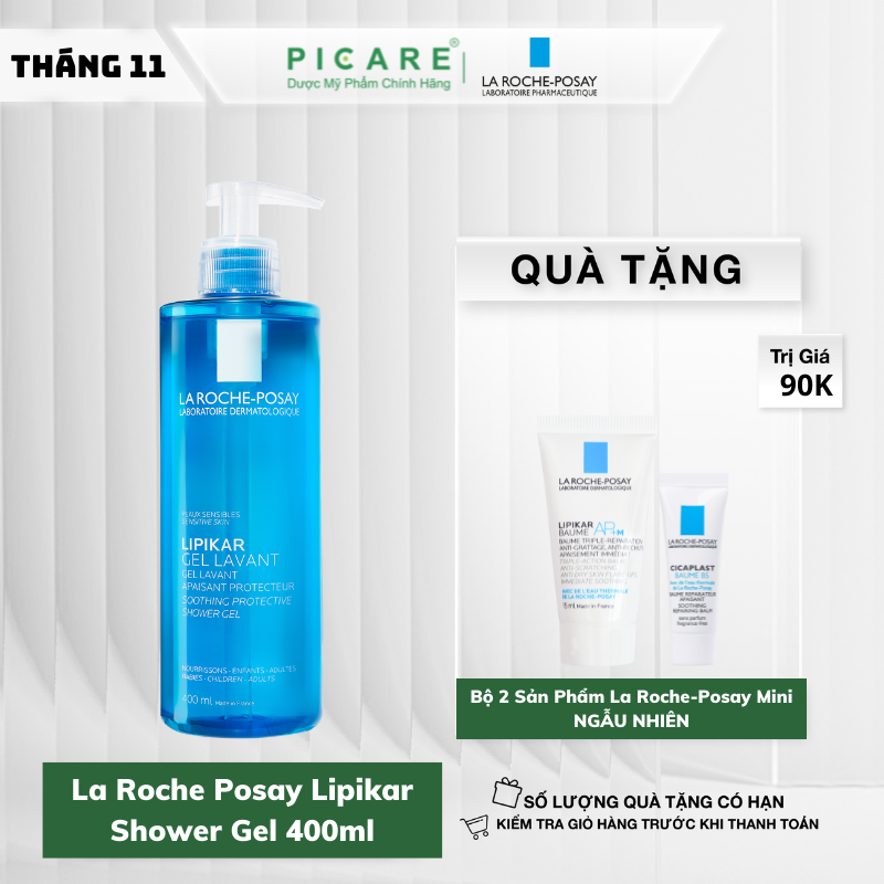 Gel Tắm Làm Sạch Làm Dịu Và Bảo Vệ Da Nhạy Cảm La Roche Posay Lipikar Shower Gel 400ml