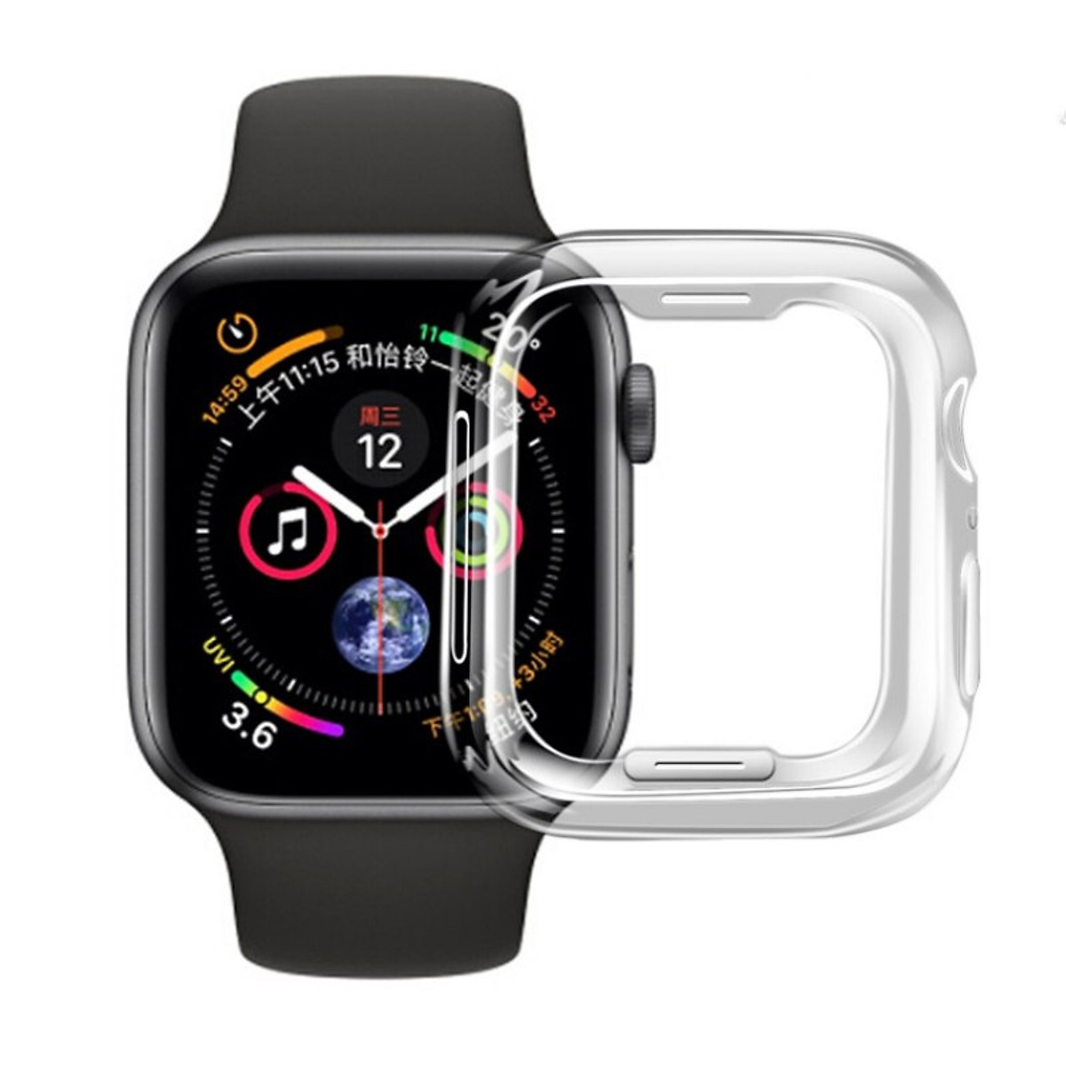 Case ốp bảo vệ silicon dẻo cho Apple Watch 40mm (chống va đập trầy xước, chống bụi, bảo vệ viền) - Hàng nhập khẩu