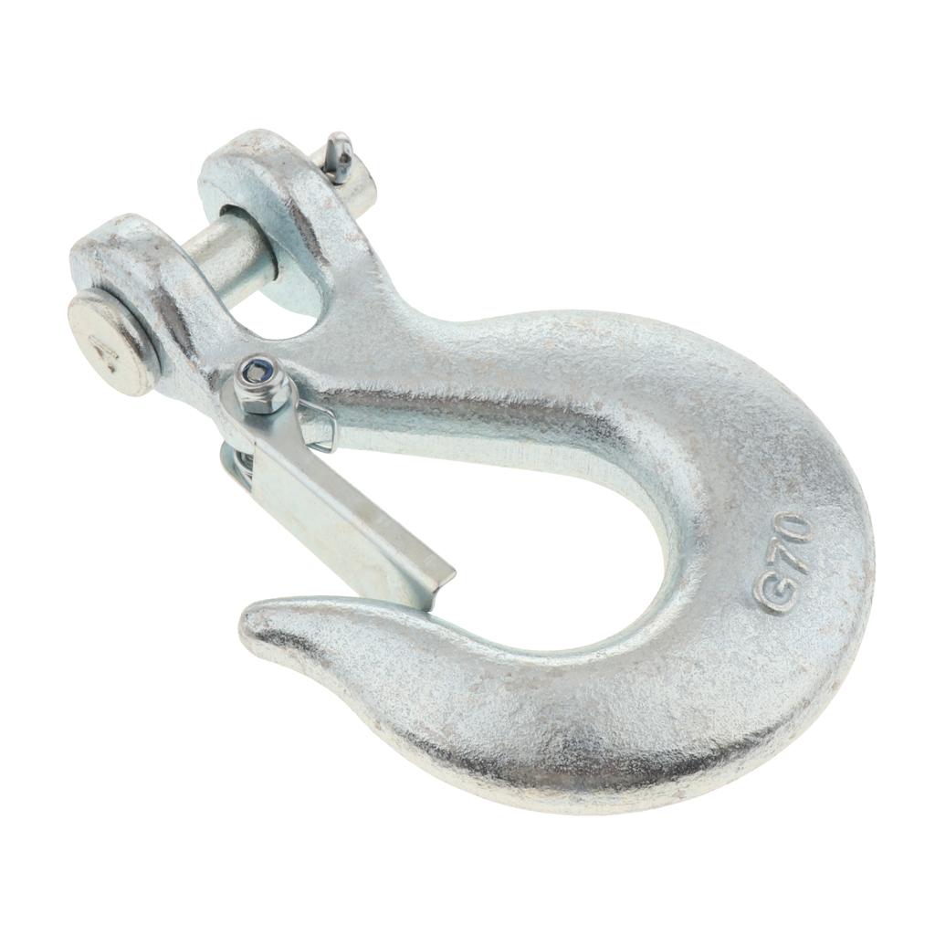 5/16 Inch Swivel Lift Chain Hook 304 Stainless Steel Fork Head Hook with Safety Lock for Upgrading The ATV Trailer for Towing Winch