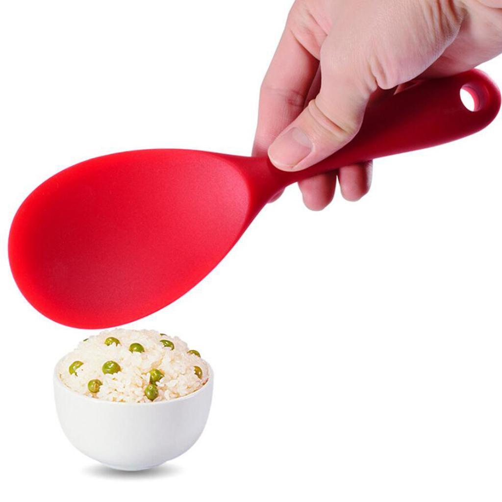 Silicone  Rice Paddle Rice Spoon for Home/Outdoor Camping BBQ Red