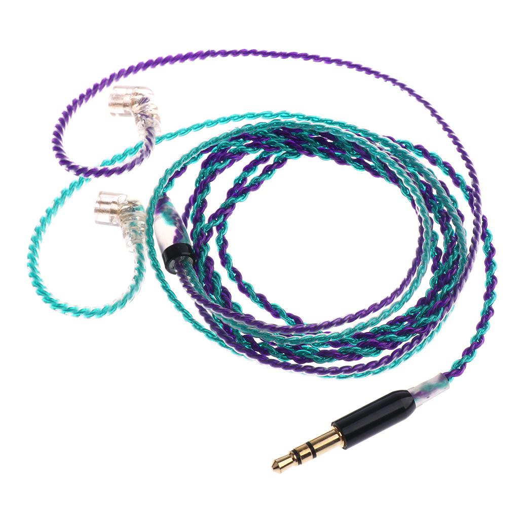 3.5mm Audio Cable Repair Braided Update Cord for Shure Earphone Colorfuls