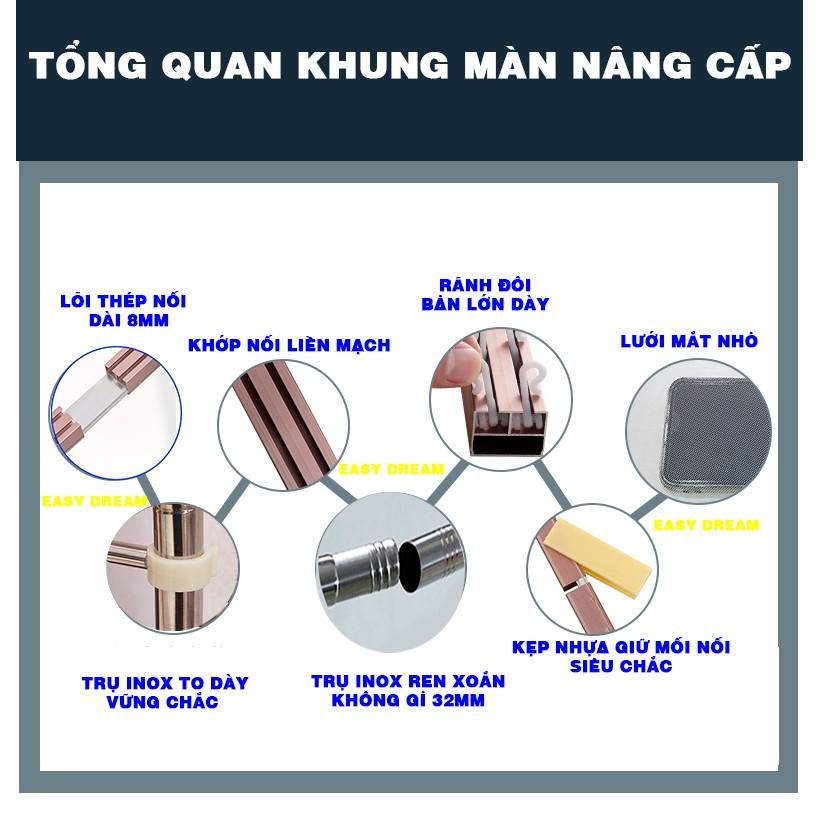 Mùng (màn ) màn khung chống muỗi không khoan tường khung inox - vải tuyn cao cấp -( màn +khung